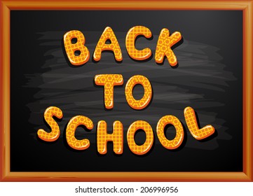 Back to school written on blackboard