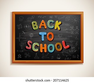 Back to school written on blackboard