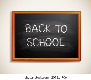 Back to school written on blackboard