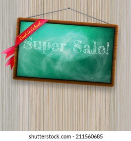 Back to school, written on blackboard with chalk. plus EPS10 vector file
