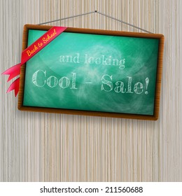 Back to school, written on blackboard with chalk. plus EPS10 vector file