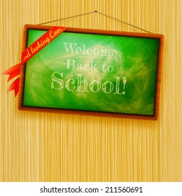 Back to school, written on blackboard with chalk. plus EPS10 vector file