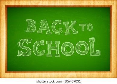 Back to school, written on blackboard with chalk. eps10 vector illustration.