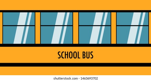 back to school with yellow bus vector illustration