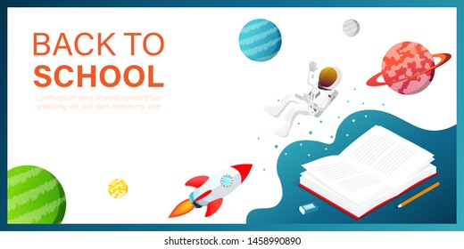 back to school,book space vector