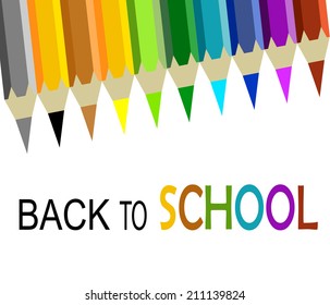 Back to school,Colorful pencil background, vector illustration.