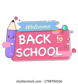 Back to school.Cute School Children. Creative design concept with school bag and education elements, books, pen, pencil, ruler, art and craft, galaxy. Vector illustration in cartoon style.