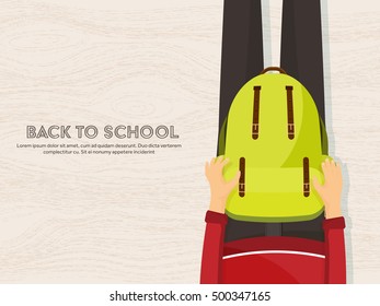 Back to school.Flat style. Distance education and learning. Online courses and web school. Knowledge and information. Study process. E-learning.Hands.