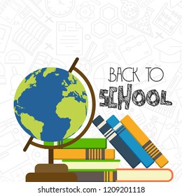 Back To Schools Books and globe