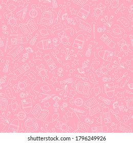 Back to school-seamless background. Vector illustration for design of school subjects