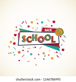 Back to School.Typographical greeting card design with bold fonts. Vector Eps 10.