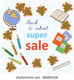 Back to school.Vector of sale banner