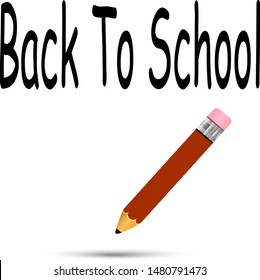 Back to school.Word with pencil.Vector illustration.