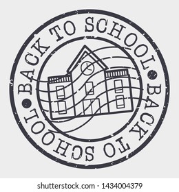 Back to Scool Stamp. Seal. Round Design. Vector Icon. Design Retro Insignia.