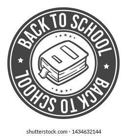 Back to Scool Stamp. Seal. Round Design. Vector Icon. Design Retro Insignia.