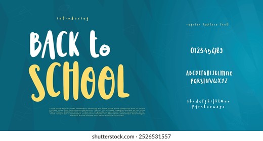 back to shcool cute cartoon Font Vector modern alphabet font uppercase and number fonts victorian typeface