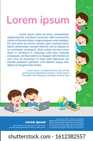 Back to shcool Education and learning,children thinking idea.Education concept with E-learning background template.for web banner, backdrop, ad,promotion poster.