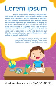 Back to shcool Education and learning,children thinking idea.Education concept with learning background template.for web banner, backdrop, ad,promotion poster.