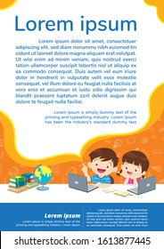 Back to shcool Education and learning,children thinking idea.Education concept with E-learning background template.for web banner, backdrop, ad,promotion poster.