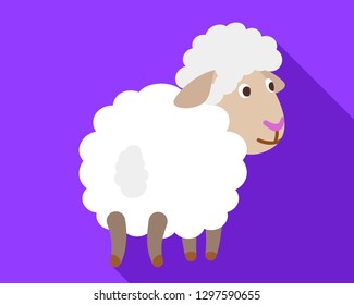 Back of sheep icon. Flat illustration of back of sheep vector icon for web design