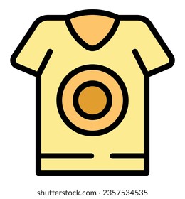 Vector de contorno del icono de la camisa trasera. De moda superior. Colores de tela deportiva plana