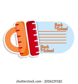 Back to shool emblem with Elements for logo design with note place for your text