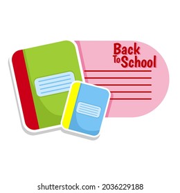 Back to shool emblem with Elements for logo design with note place for your text