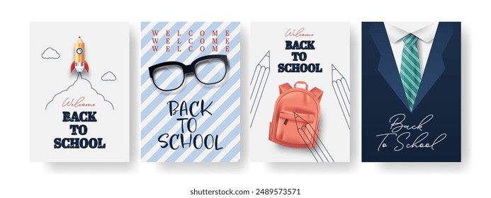 Back to shool illustration template design