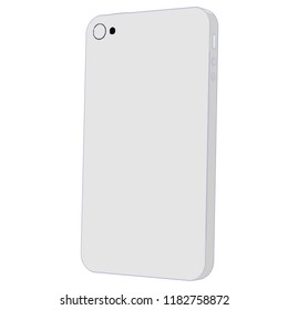 Back side angle perspective sketch of a modern touch mobile phone, vector illustration.