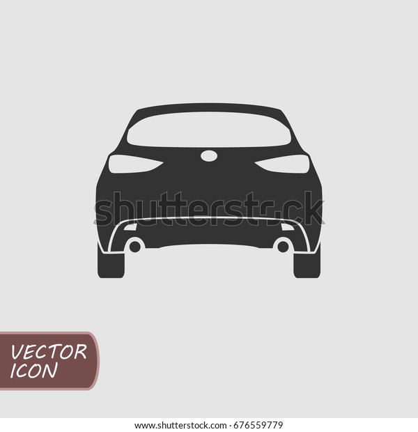 Back side of car. Vector\
flat icon