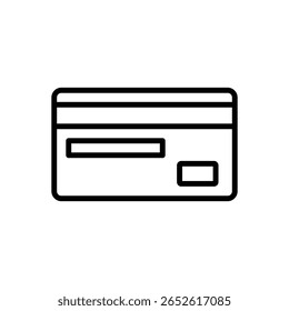 Back Side Credit Card Icon Vector Illustration.