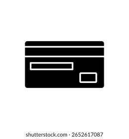 Back Side Credit Card Icon Vector Illustration.
