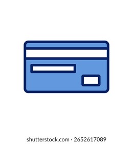 Back Side Credit Card Icon Vector Illustration.
