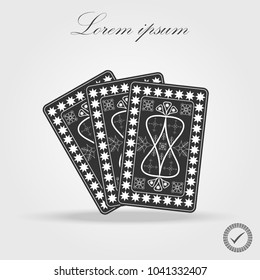 Back side design - playing cards vector illustration