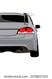Back Side FD 2 Type R Design Vector Art