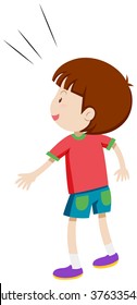 Parte posterior de una ilustración de un niño pequeño