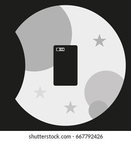 Back side of mobilephone with camera and flash.