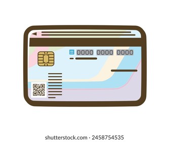 El reverso de mi tarjeta de identificación. documento de Identificación. Ilustración vectorial.