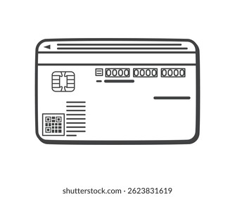 Back side of my number card. Identification document. Vector illustration.