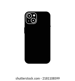 Parte posterior del Smartphone Elemento de diseño de iconos blancos y negros en fondo blanco aislado