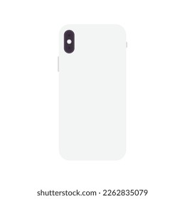 Rückseite der Smartphone-Flachbild-Illustration. Clean-Design-Element auf einfarbigem Hintergrund