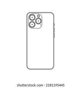 Rückseite des Smartphone-Rahmensymbols auf weißem Hintergrund