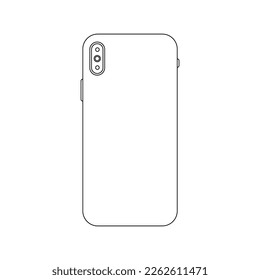 Rückseite des Smartphone-Rahmensymbols auf weißem Hintergrund