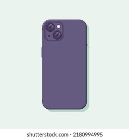 Back Side Of Smartphone With Two Cameras Vector Icon Illustration. Mobile Phone Vector. Flat Cartoon Style Suitable For Web Landing Page, Banner, Flyer, Sticker, Wallpaper, Background