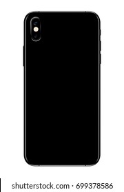 back side view new phone dual camera vector drawing eps10 format isolated on white background