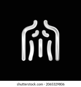 Zurück silberne Metallsymbol