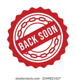 Back Soon Rubber stamp design vector 