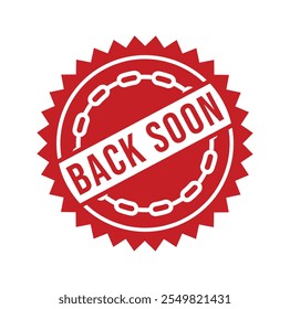 Back Soon Rubber stamp design vector 