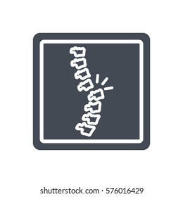 back spine broken bone x-ray silhouette icon
