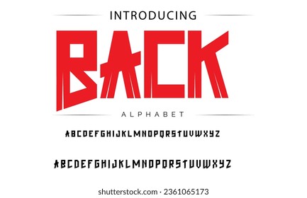 Back Sport Modern Italic Alphabet Font. Typography urban style fonts for technology, digital, movie logo design. vector illustration